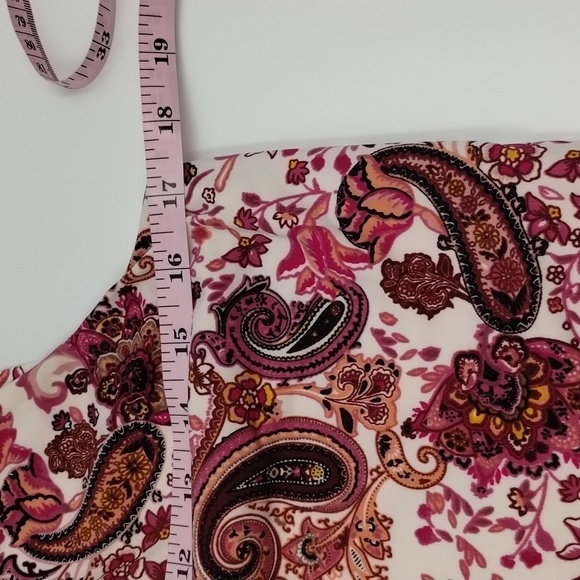 White House Black Market pink paisley halter dress size small with accents - Picture 9 of 13